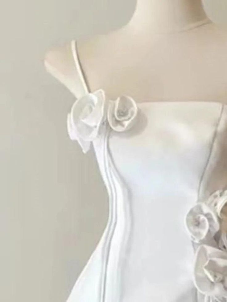 Cute Pink 3D Flower A Line Short Party Dress Homecoming Dress
