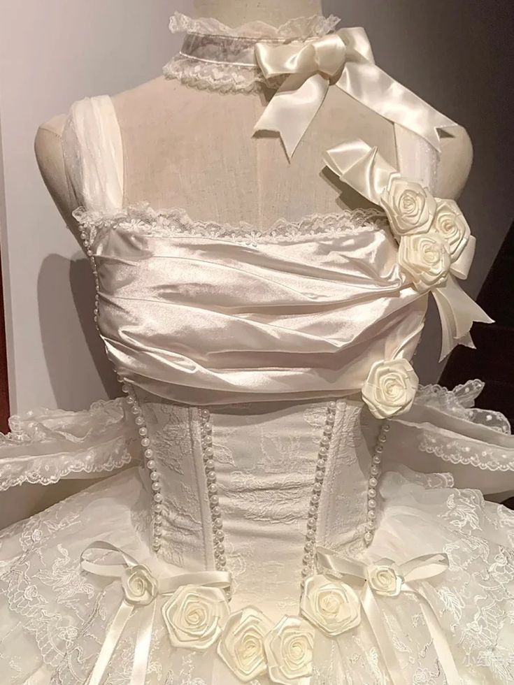 Classy Beige Floral Design Lace Layered Princess Birthday Dress With Big Bow