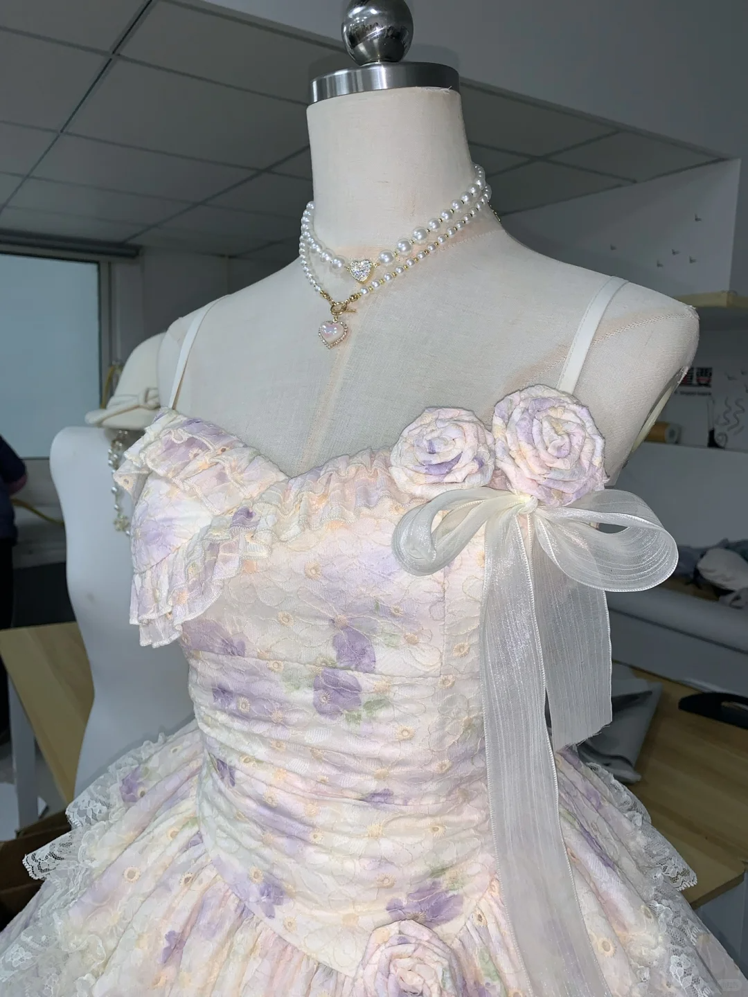 Classy Spaghetti Straps Lilac Print Floral A Line Princess Birthday Outfits Short Graduation Homecoming Dress
