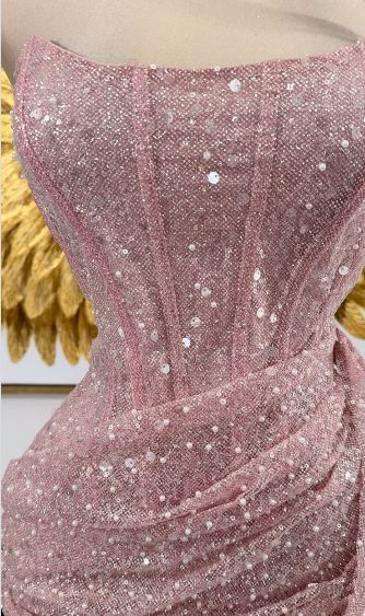 Bling Pink Sequins Homecoming Dress Cocktail Dress