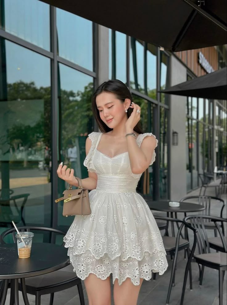 White Lace Birthday Outfit Short Evening Dress Cocktail Dresses Short Party Dress