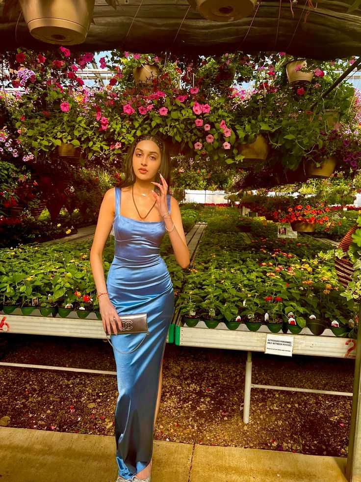 Blue Sleeveless Party Dress, Long Formal Dress