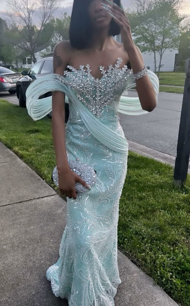Sexy Mermaid Long Prom Dresses Formal Evening Dress