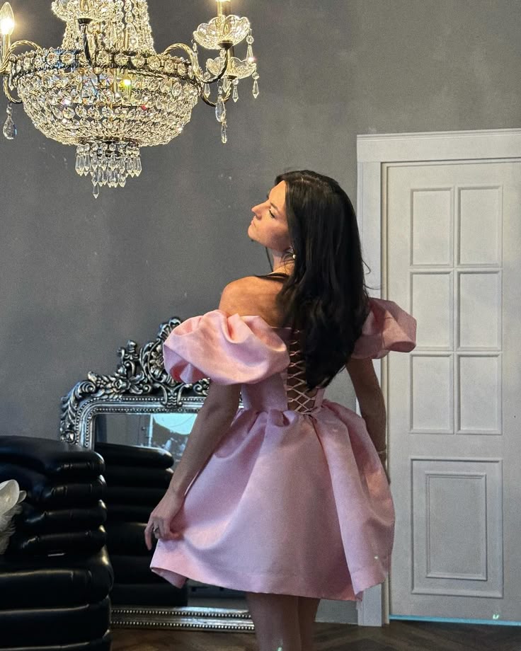 A Line Pink Short Evening Dress Cocktail Dresses Short Party Dress