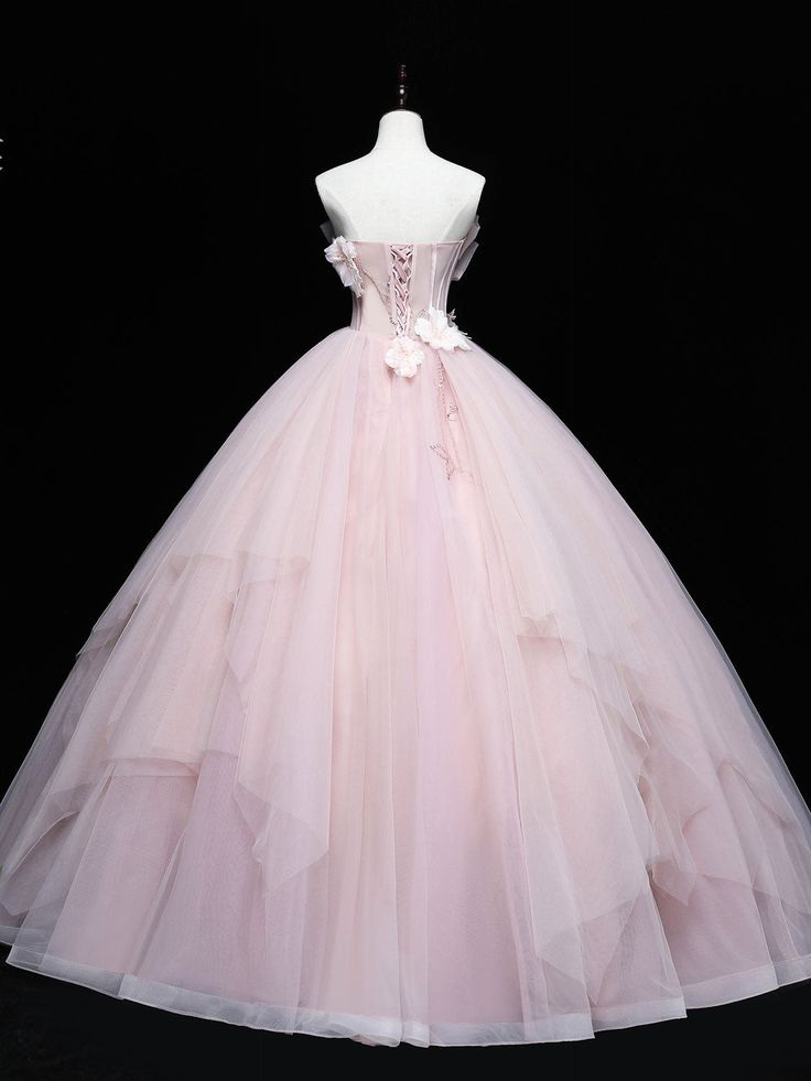 Tulle Lace Applique Long Prom Dresses, Sweet 16 Dresses