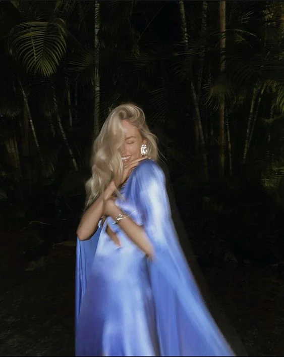 Fashion Blue A LIne Party Evening Dress Long Satin Prom Dress