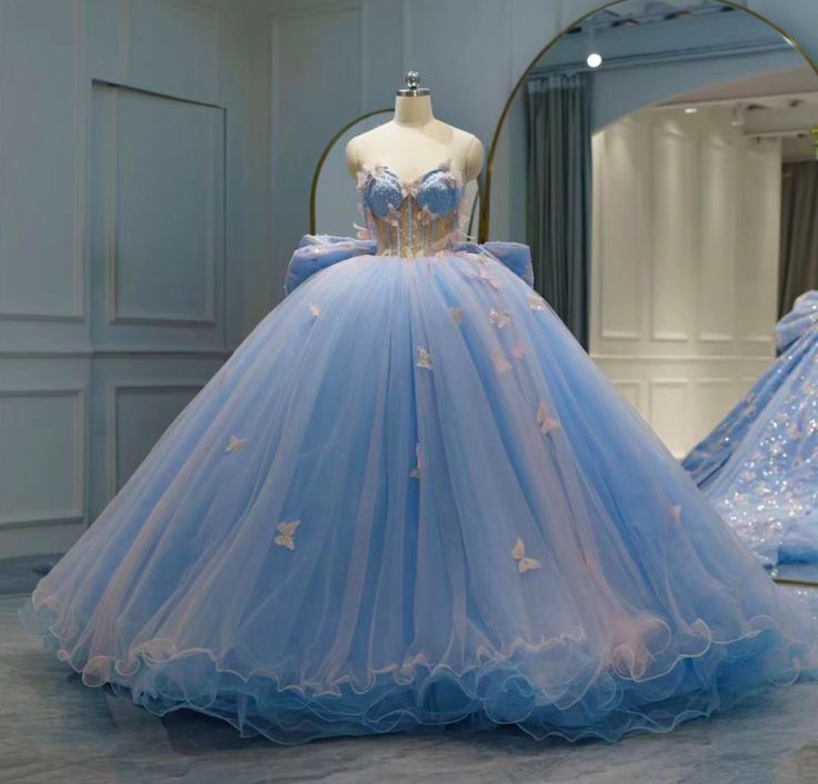 Ball Gown Prom Dresses, Princess Prom Dresses, Sweet 16 Dresses, Quinceanera Dresses, Blue Prom Dresses