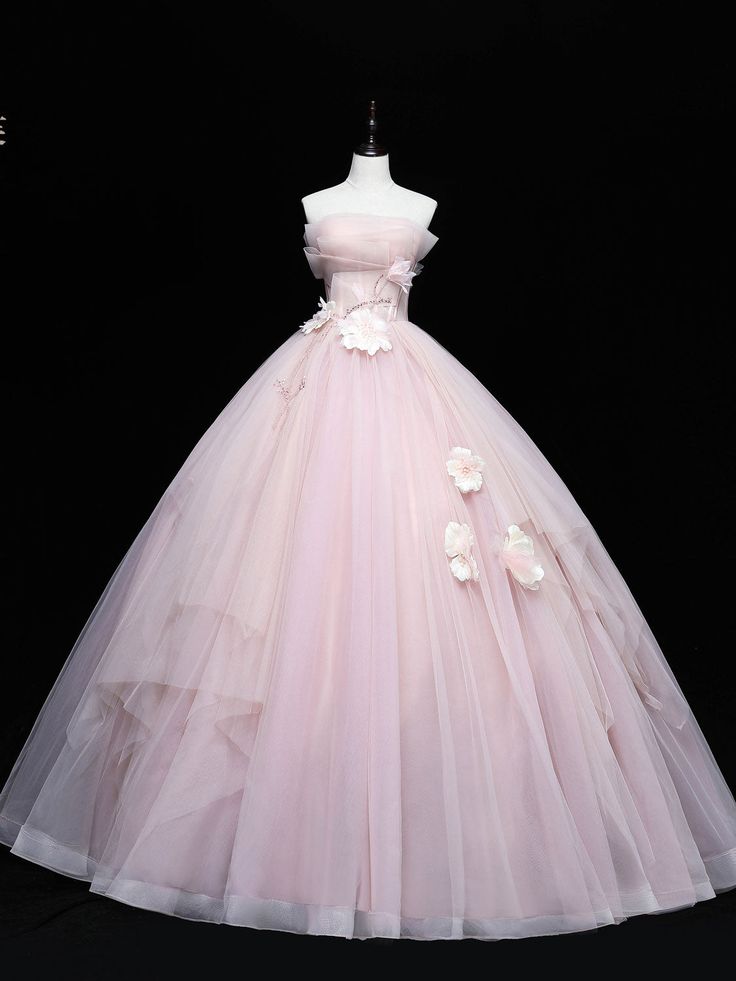 Tulle Lace Applique Long Prom Dresses, Sweet 16 Dresses