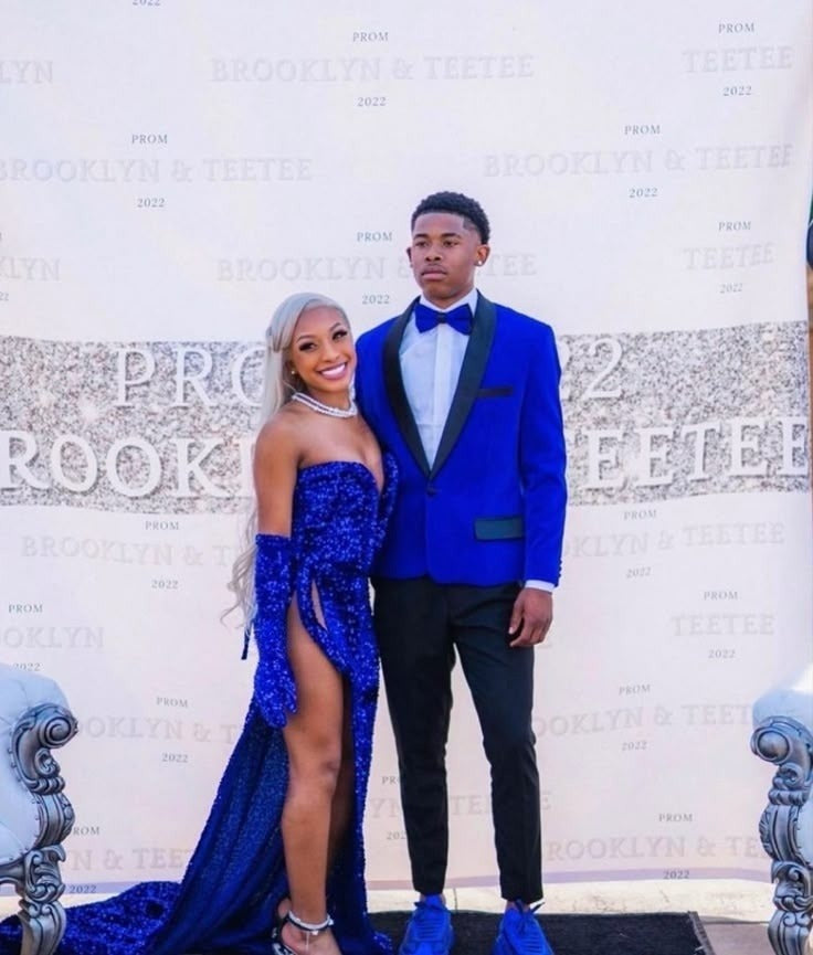 Royal Blue Sequin Black Girl Prom Party Dress Long Formal Evening Dress