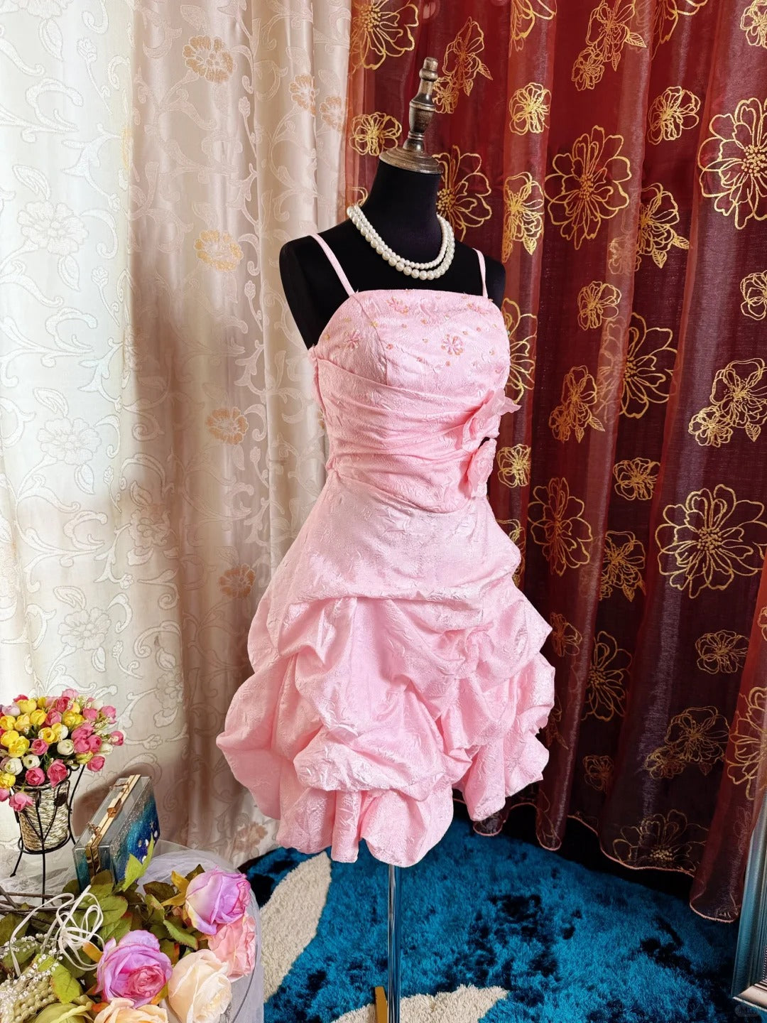 Pink Birthday Outfit Short Evening Dress Short Party Dress Vintage Homecoming Dress