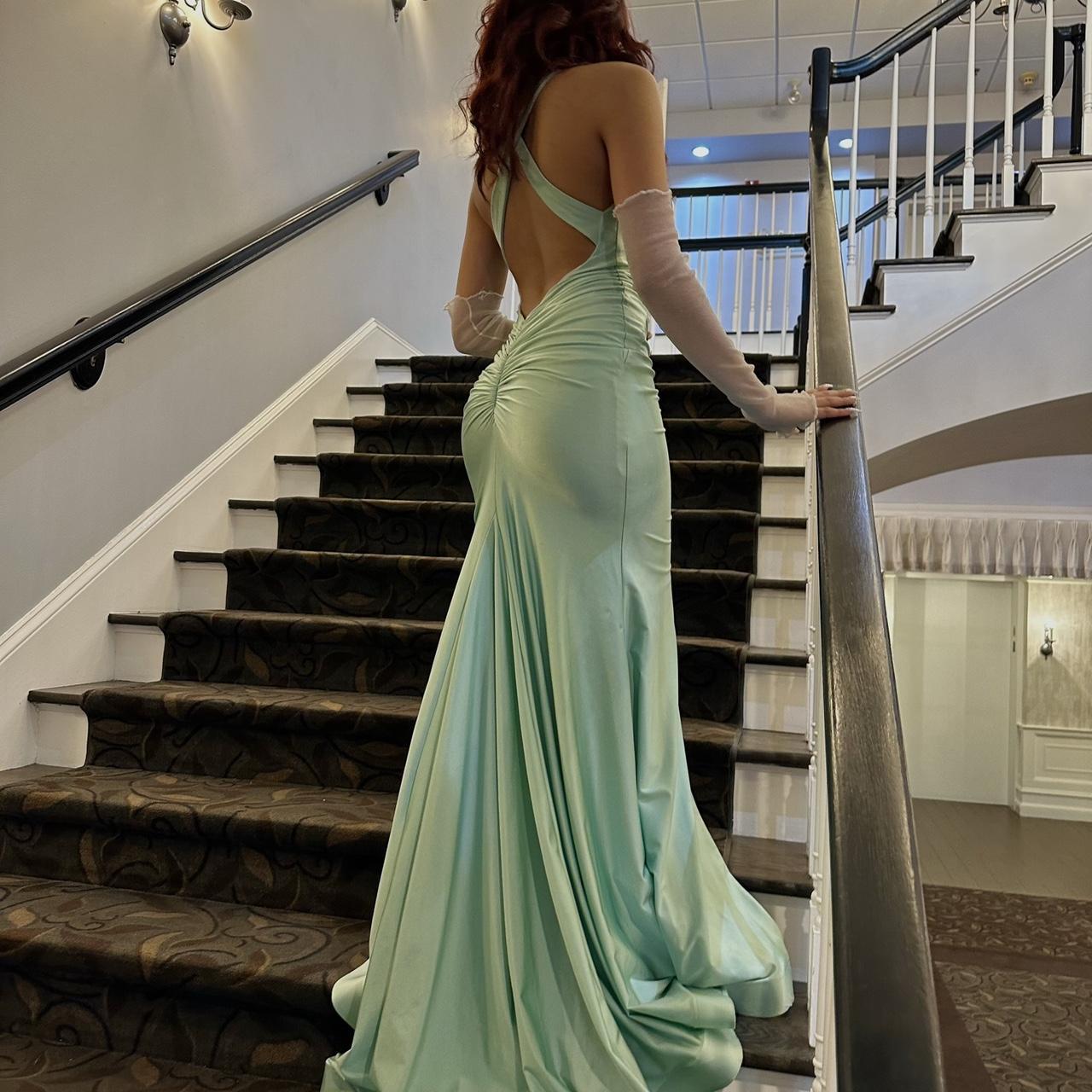 Pretty Mermaid Halter Satin Prom Dress Evening Dress Formal Dress