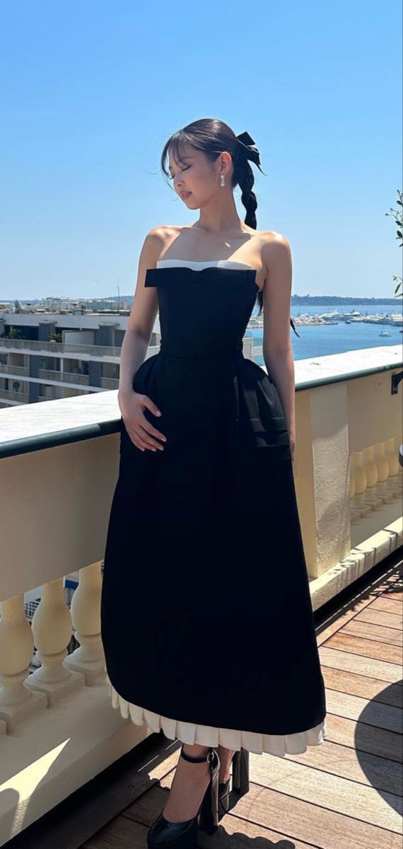 A Line Black Prom Party Dress Long Formal Evening Dress