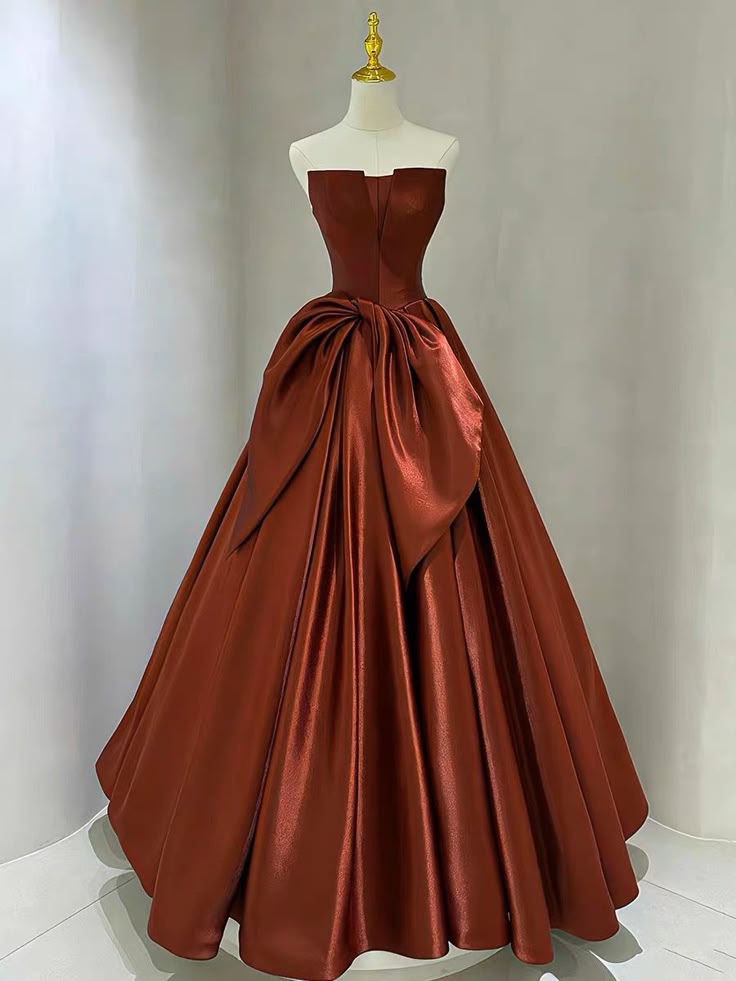 Evening Dress, Chic Party Dress, Strapless Prom Dress,satin Formal Dress,custom Made