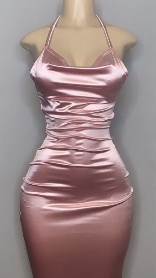 Elegant Pink Halter Prom Dresses, Fashion Party Dress