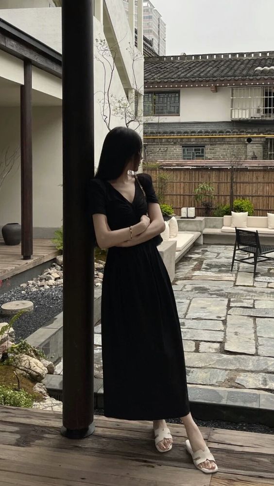 Women Black Casual Party Dress Prom Evening Dress