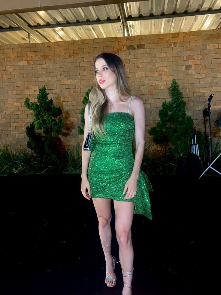 Green Sequin Short Evening Dress Cocktail Dresses Short Party Dress