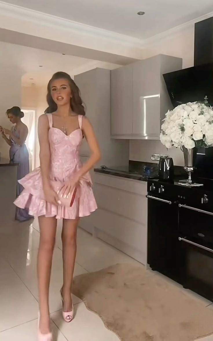 Pink Short Evening Dress Homecoming Dress Short Party Dress
