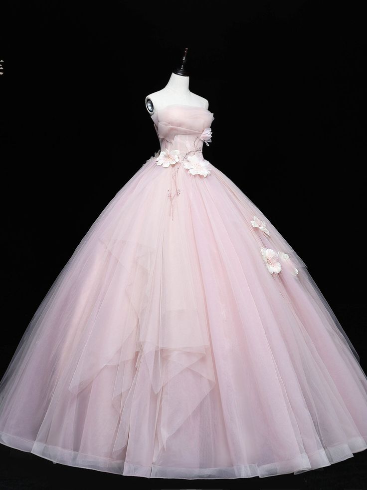 Tulle Lace Applique Long Prom Dresses, Sweet 16 Dresses