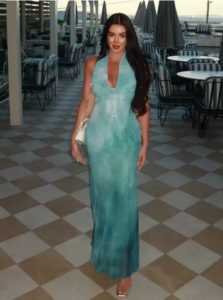 Classy Halter Chiffon Long Party Dress,Blue Prom Evening Dress