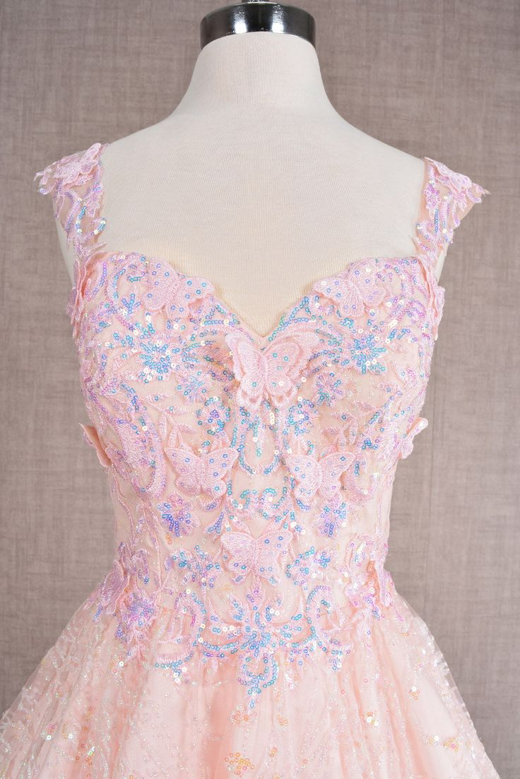 Pretty Gold Lace Butterfly Appliques Short Homecoming Dress Formal 20th Birthday Party Dress