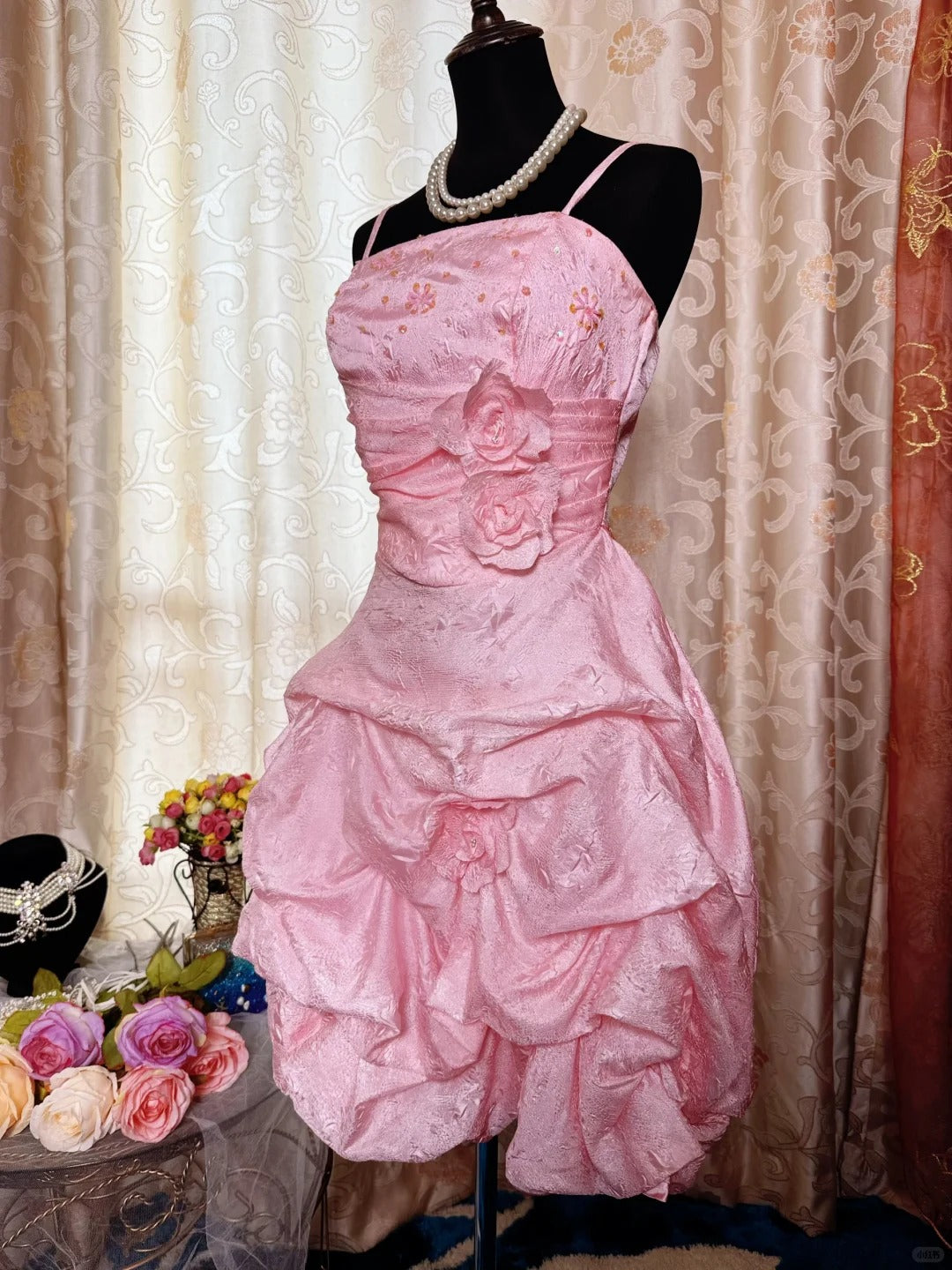 Pink Birthday Outfit Short Evening Dress Short Party Dress Vintage Homecoming Dress
