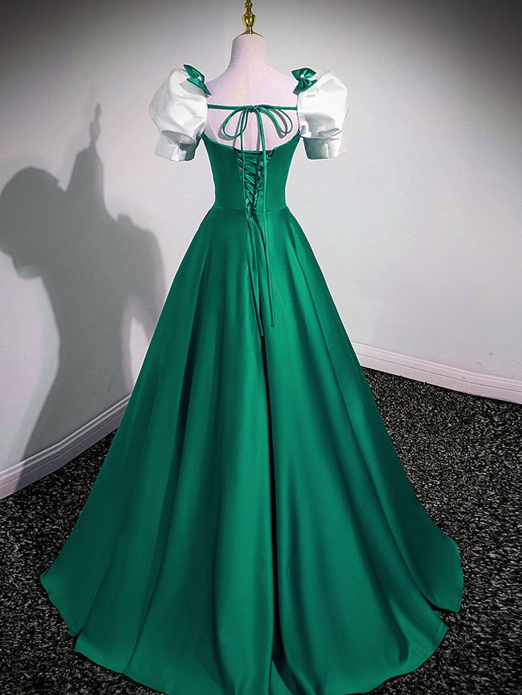 A-Line Satin Long Prom Dresses, A-Line Formal Dresses