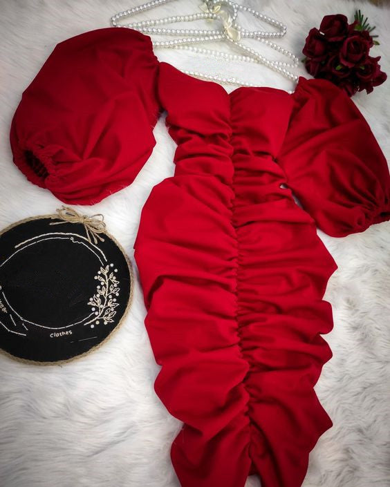 Cute Red Birthday Dress, Short Prom Party Dress
