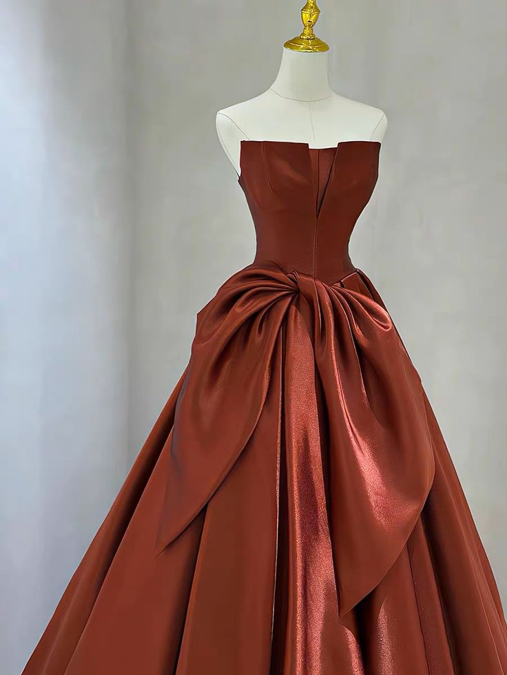 Evening Dress, Chic Party Dress, Strapless Prom Dress,satin Formal Dress,custom Made