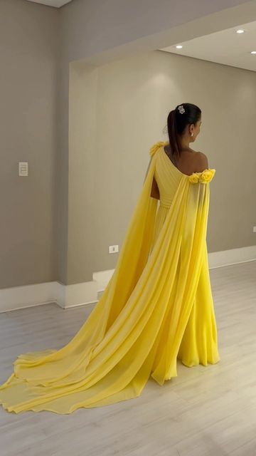 Vintage Long One Shoulder Evening Desses With Flower A-Line Floor Length Sweep Train Prom Dresses for Women