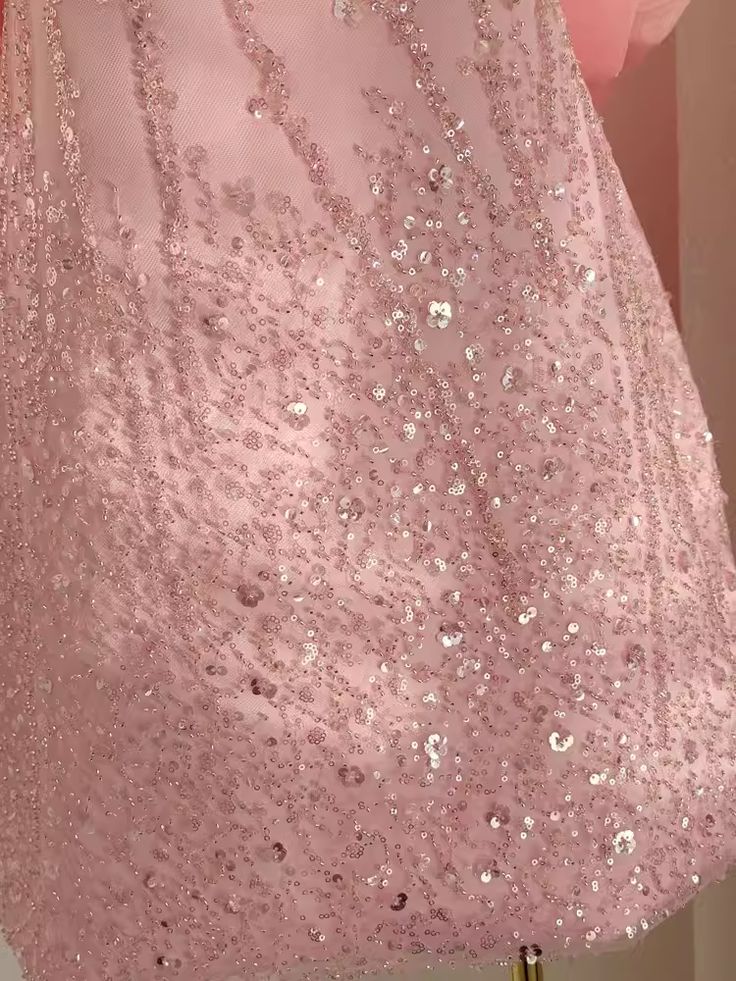 Sexy A line Scoop Pink Sequin Travel Vacation Dress Short Birthday Dress