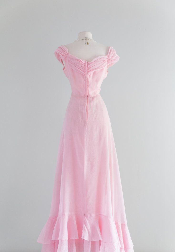 Retro Pink A-line Long Prom Dress,Pink Bridesmaid Dress