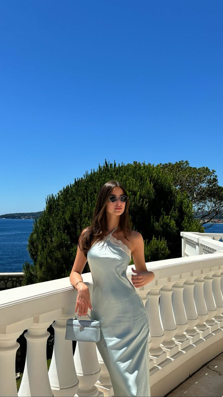 Light Blue Halter Mermaid Party Dress, Sexy Evening Dress