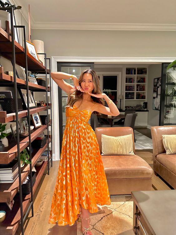 A-Line Spaghetti Straps Chic Long Party Dress