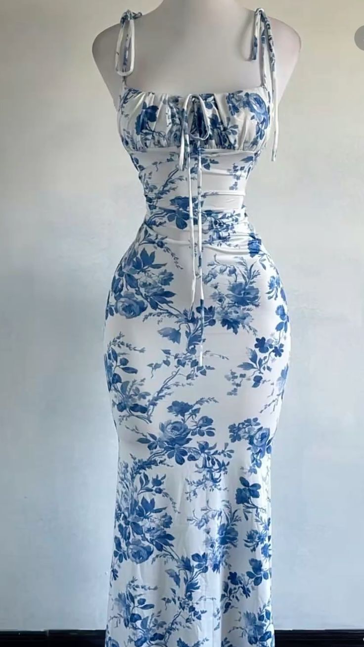 Blue Print New Prom Dress Evening Party Dresses