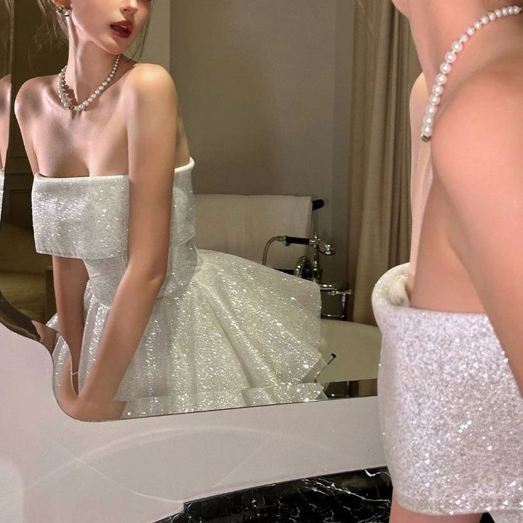 A Line Homecoming Dress Elegant Strapless Short Dress, Sparkly Birthday Evening Party Cocktail Dress