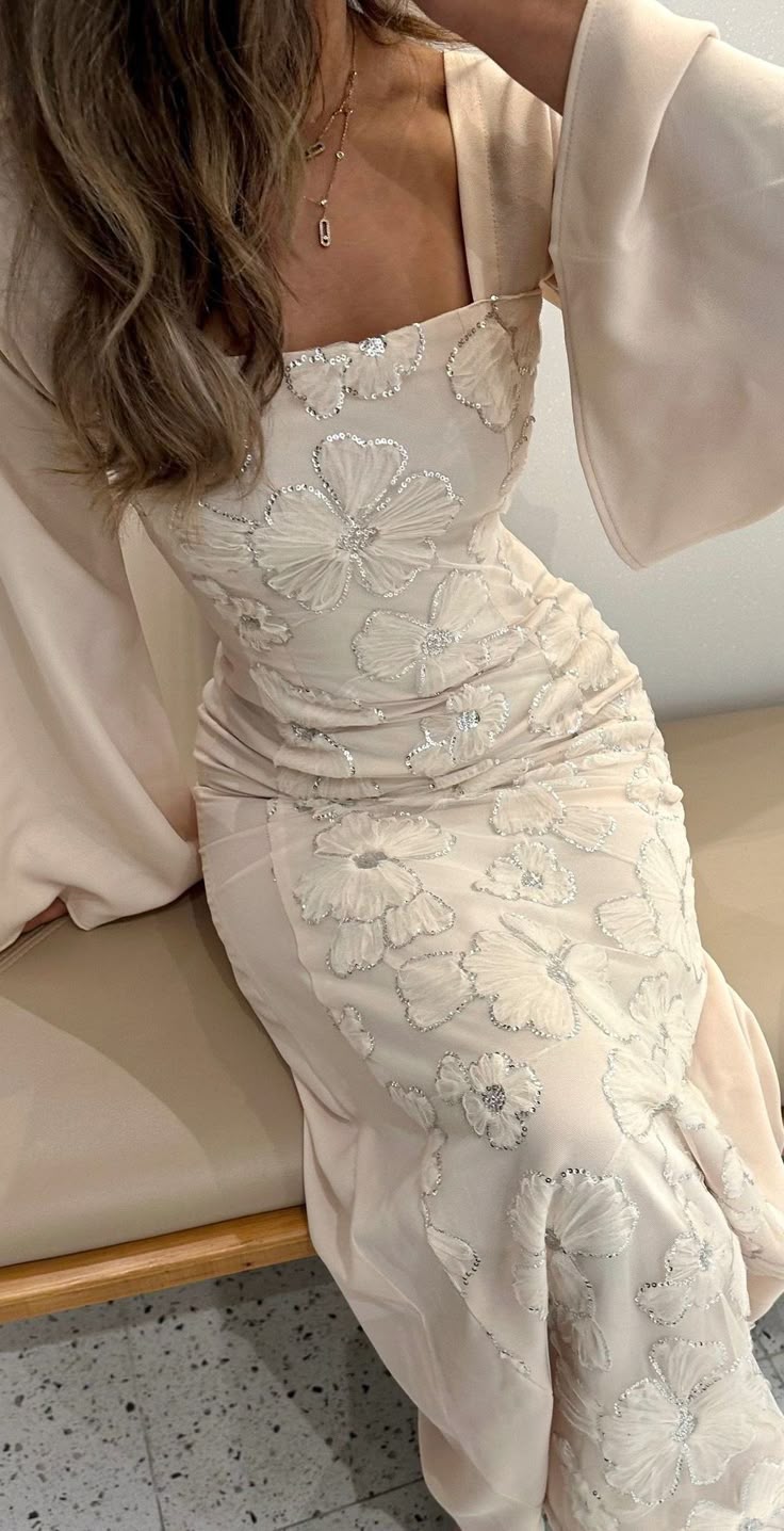 Square Neck Long Sleeves Prom Dresses Formal Evening Dress