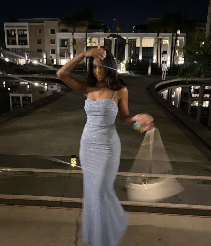 Light Sky Blue Long Prom Party Dress Long Evening Dress