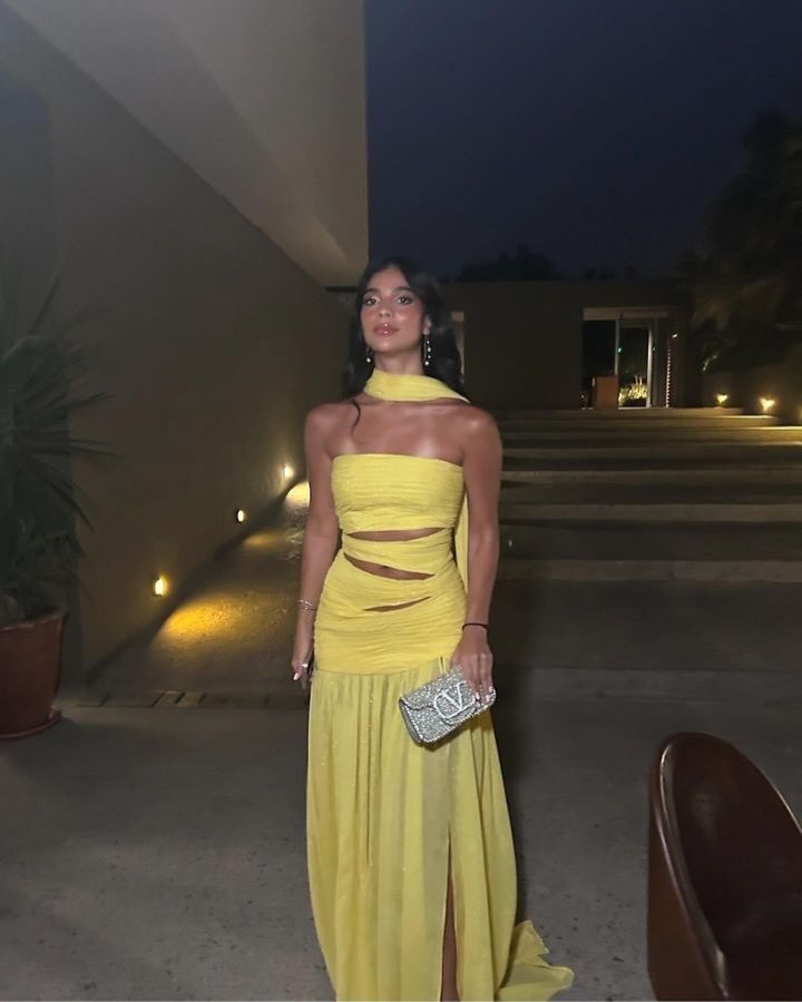 Strapless Yellow A Line Long Prom Dress Formal Party Gown