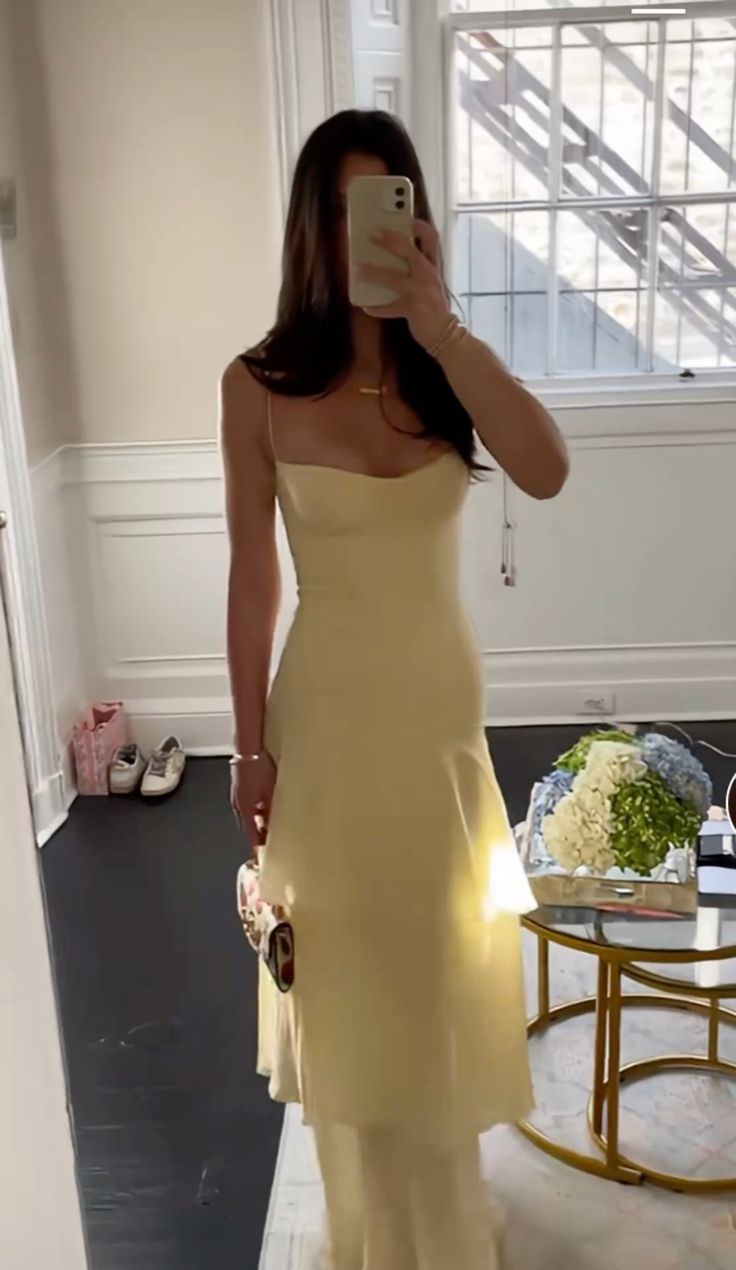 Yellow Fashion Long Prom Dress Evening Party Dresses