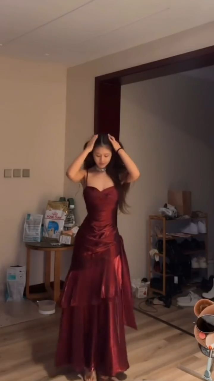 Burgundy Fashion Long Prom Dresses Formal Evening Dress