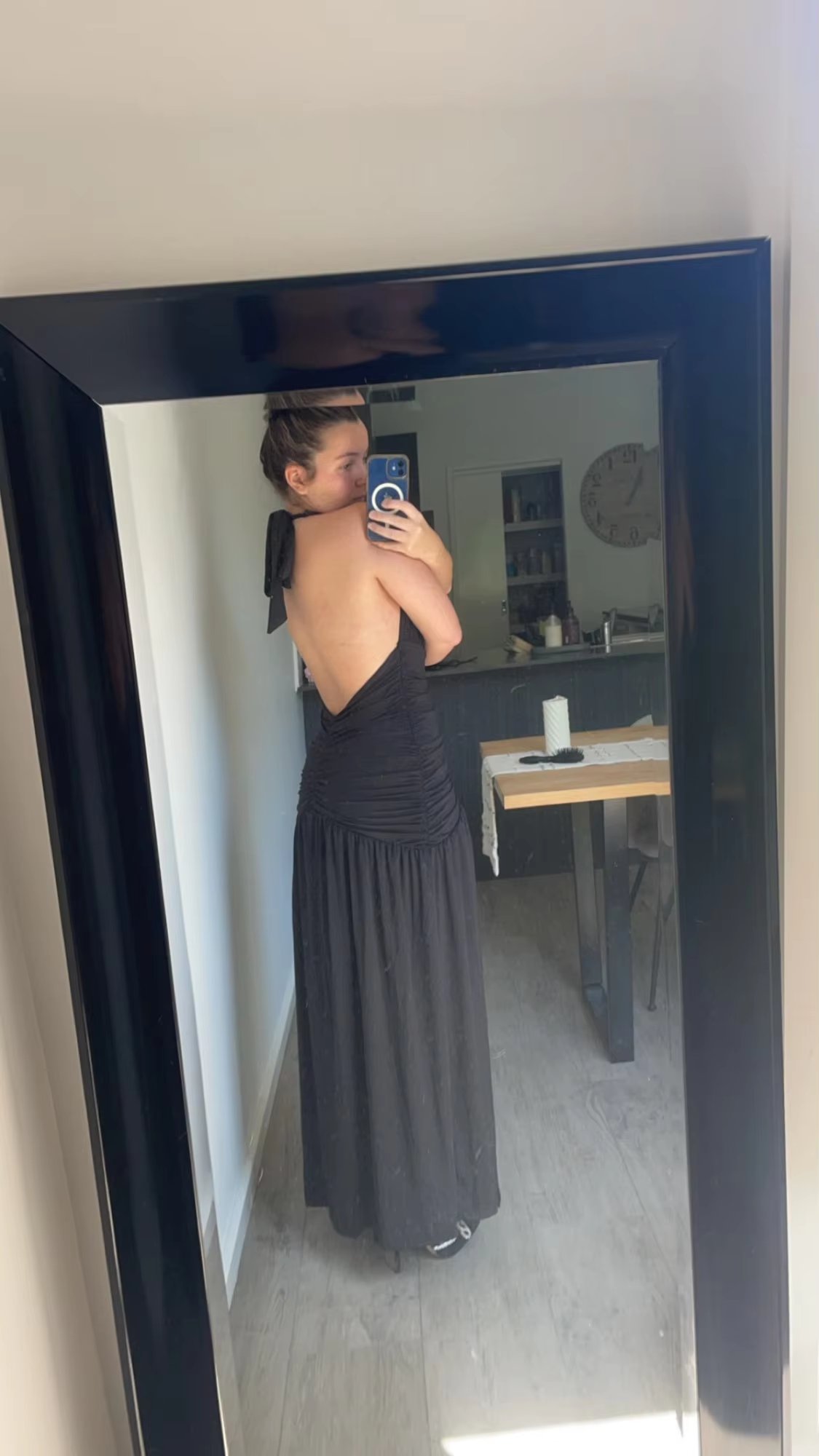 Sexy Halter Backless Party Evening Dress,Brown V Neck Slit Prom Dress