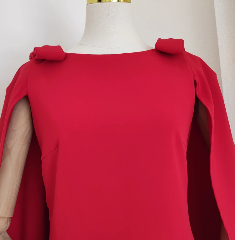 Cute A Line Boat Neckline Red Satin Short Homecoming Dresses Birthday Outfits With Cape