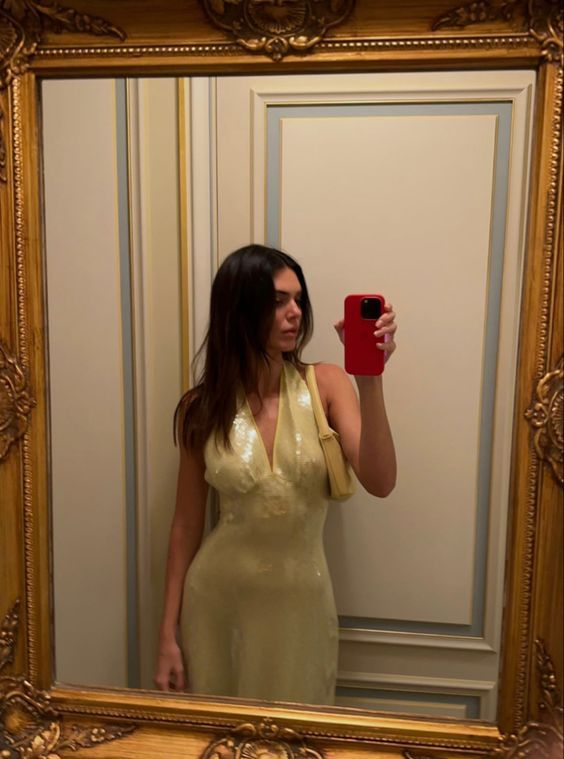 Sexy V Neck Yellow Sequins Party Dress A Line Prom Evening Dress