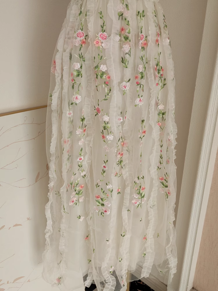 Sexy A line V Neckline Lace Tulle Floral Dinner Party Dresses Birthday Outfits