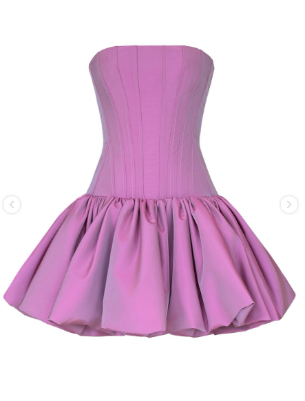 Elegant Rose Pink Strapless Satin Pleated A Line Short Party Dress Formal Homecoming Dress