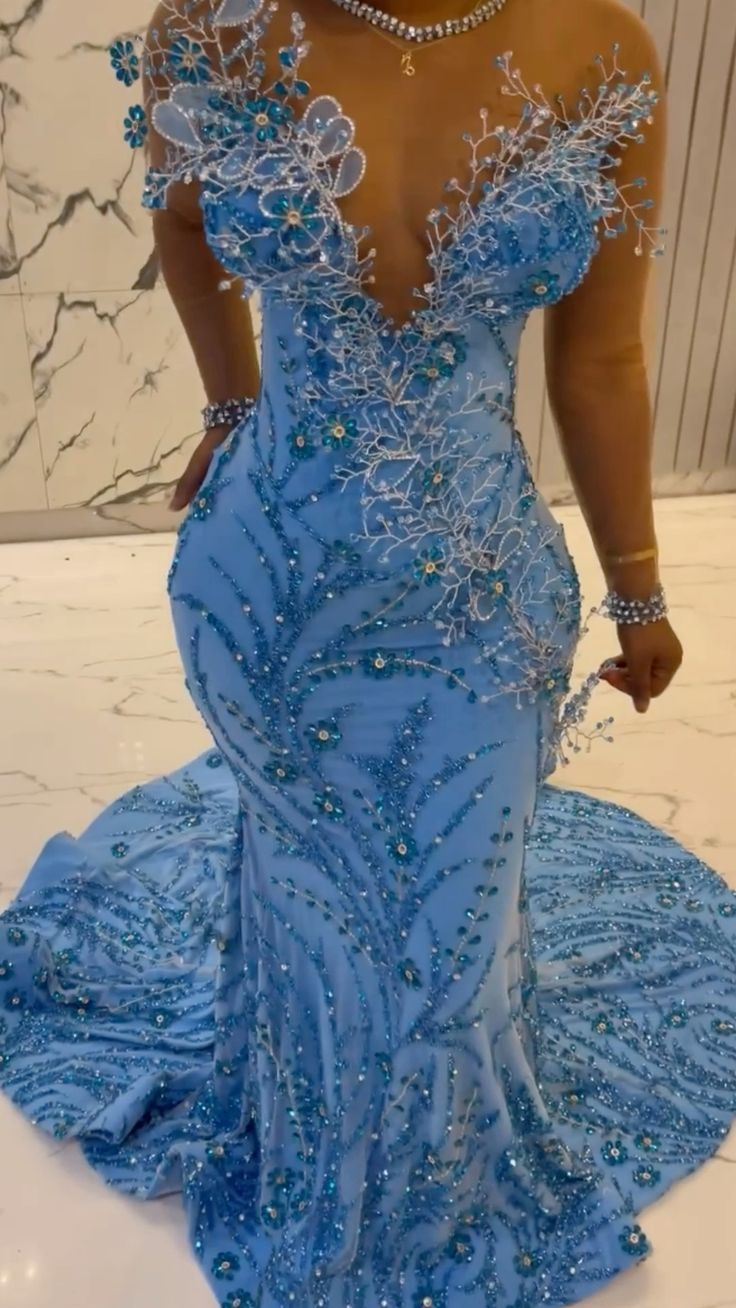 Mermaid Sequin Evening Dress Black Girl Long Prom Party Dress Graduation Dress