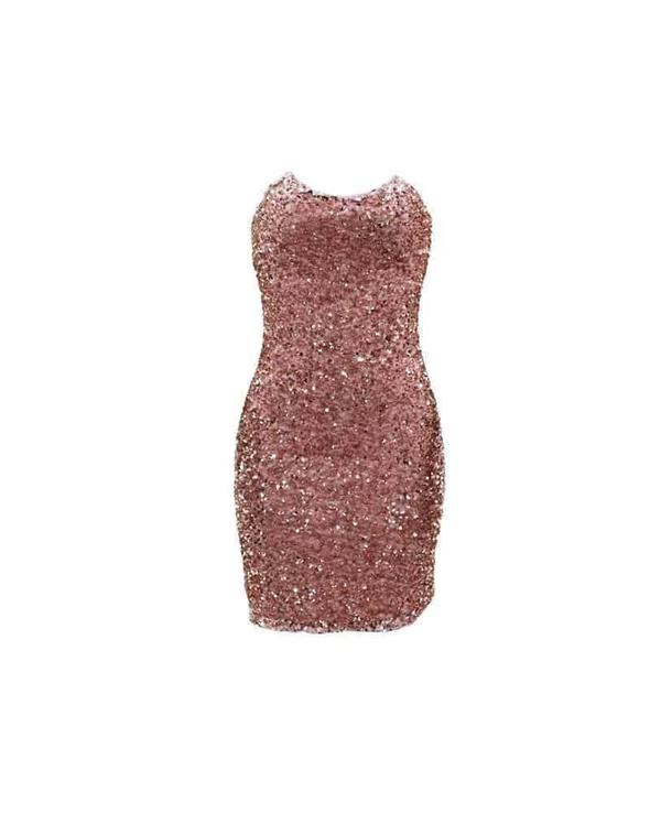 Pinking Landia Sequins Off Shoulder Bodycon Dress Short Party Dress