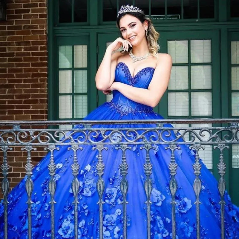 Royal Blue Quinceanera Dress Ball Gown With Appliques Sweet 16 Dress