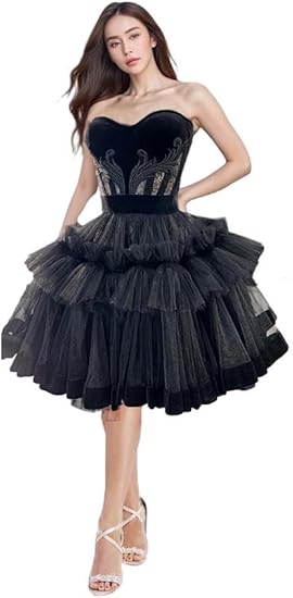 Lace Applique Prom Dresses Tiered Homecoming Dresses
