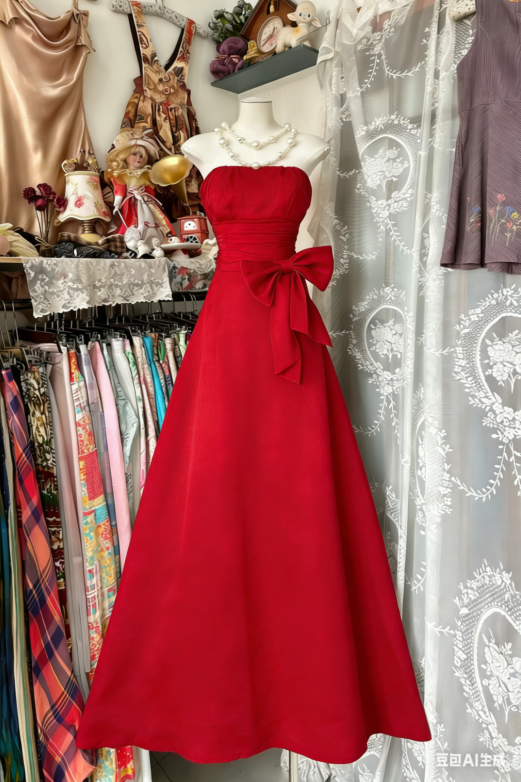 Elegant Navy Blue Strapless Satin Bow A Line Long Wedding Guest Dress Party Dress